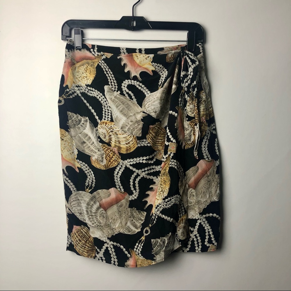 VTG 90s GEORGIOU “SEASHELLS & PEARLS” WRAP SKIRT